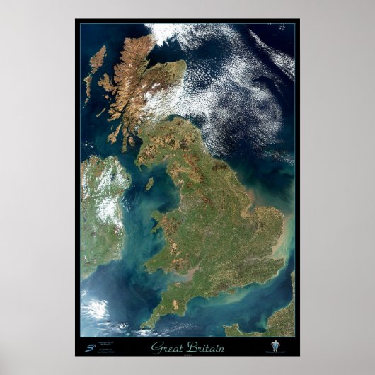 Großbritannien-Satellitenposter Poster (Vorne)