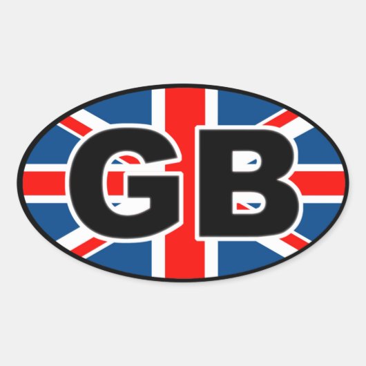 Großbritannien-Sticker Ovaler Aufkleber (Vorderseite)