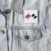 Großbritannien und Barbados gekreuzte Flaggen Button (Beispiel)