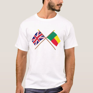 Großbritannien und Benin gekreuzte Flaggen T-Shirt