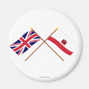 Großbritannien und Gibraltar gekreuzte Flaggen Magnet