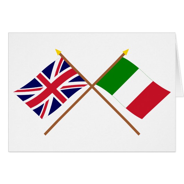 Großbritannien und Italien gekreuzte Flaggen (Vorderseite (Horizontal))