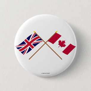 Großbritannien und Kanada gekreuzte Flaggen Button