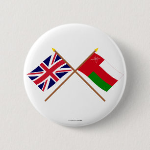 Großbritannien und Oman gekreuzte Flaggen Button