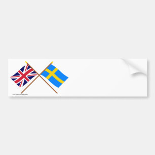 Großbritannien und Schweden gekreuzte Flaggen Autoaufkleber