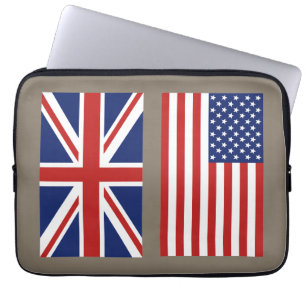 Großbritannien- und USA-Flaggen wählen Ihren Laptopschutzhülle