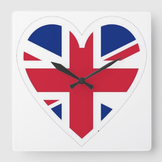 Großbritannien Union Jack Clock Quadratische Wanduhr (Vorderseite)
