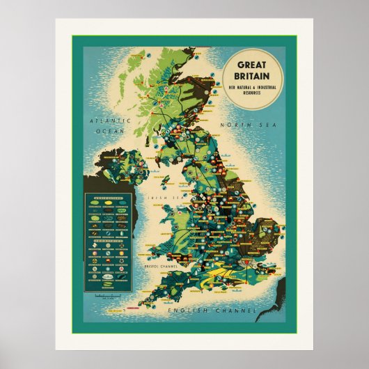 Großbritannien ~ Vintage Britische Reise Poster (Vorne)