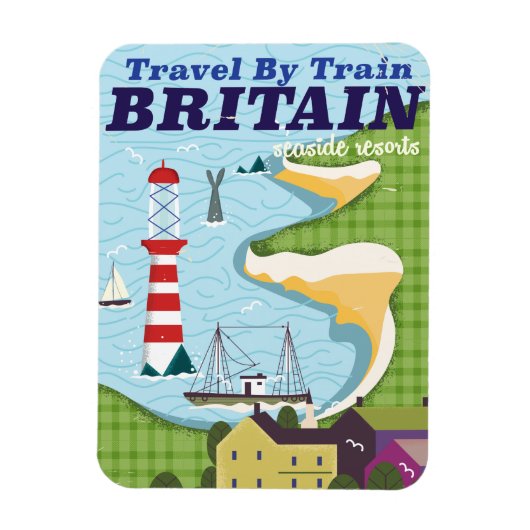 Großbritannien Vintages Bahnhofposter Magnet (Vertikal)