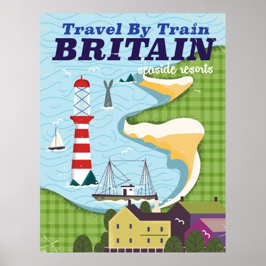 Großbritannien Vintages Bahnhofposter Poster (Vorne)