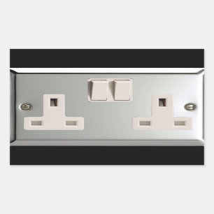 Großbritannien-Wechselstrom BS 1363 verstopfen Rechteckiger Aufkleber