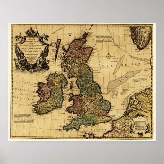 GroßbritannienPanoramabalkarte Großbritannien Poster (Vorne)