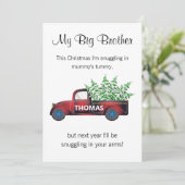 Grossbruderankündigung Xmas LKW Feiertagskarte (Stehend Vorderseite)