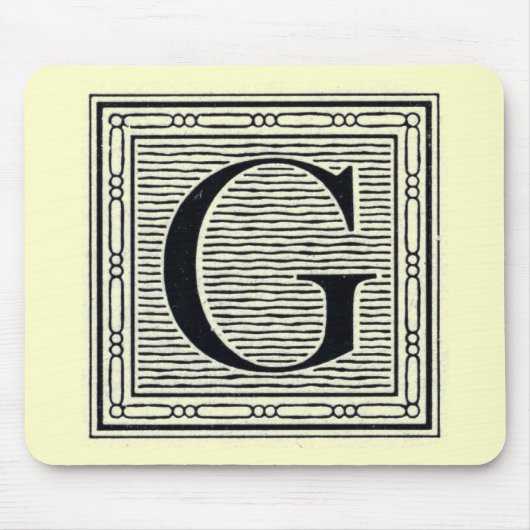 Großbuchstabe "G" Holzschnitt Initiale Mousepad (Vorne)