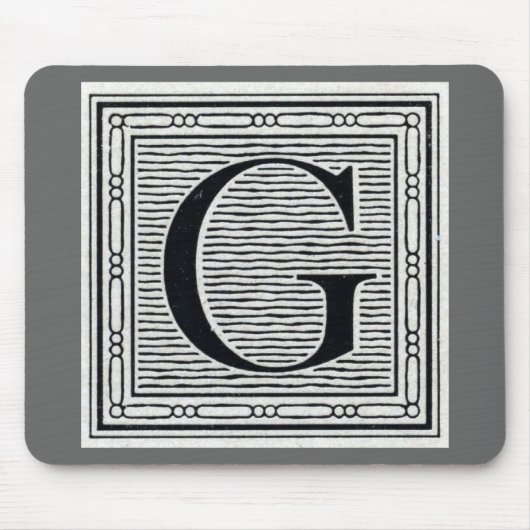 Großbuchstabe "G" Holzschnitt Initiale Mousepad (Vorne)