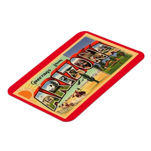 Großbuchstabe Gruß Arizona Vintagen Stil Magnet (Linke Seite)