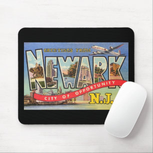 Großbuchstabe Gruß, Newark, NJ Vintage Postkarte Mousepad
