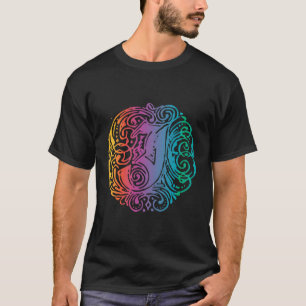 Großbuchstabe J Initial Fancy Vintage Retro Gradi T-Shirt