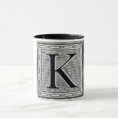 Großbuchstabe "K" Holzschnitt Initiale Tasse (Zentrum)