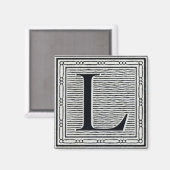 Großbuchstabe "L" Holzschnitt Initiale Magnet (Vorderseite/Rückseite)