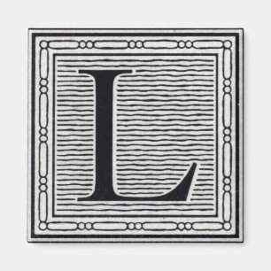 Großbuchstabe "L" Holzschnitt Initiale Magnet