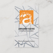 Großbuchstabe | Orange | Geometrisch Visitenkarte (Vorderseite)