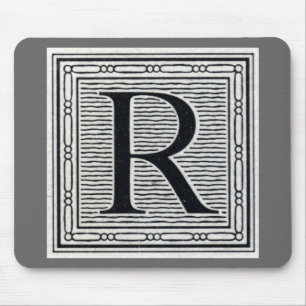 Großbuchstabe "R" Holzschnitt Initiale Mousepad
