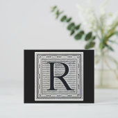 Großbuchstabe "R" Holzschnitt-Initiale Postkarte (Stehend Vorderseite)