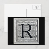 Großbuchstabe "R" Holzschnitt-Initiale Postkarte (Vorne/Hinten)