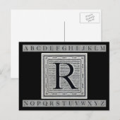 Großbuchstabe "R" Holzschnitt-Initiale Postkarte (Vorne/Hinten)