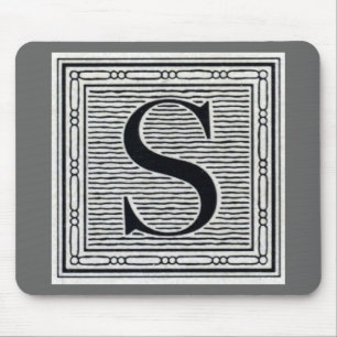 Großbuchstabe "S" Holzschnitt Initiale Mousepad