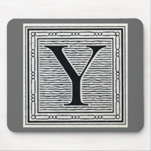 Großbuchstabe "Y" Holzschnitt-Initiale Mousepad