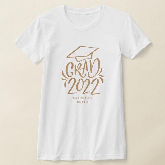 Großbuchstaben 2022 mit Name Gold Cap T - Shirt (Ablage )