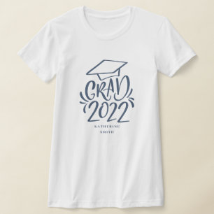 Großbuchstaben 2022 mit Name Navy Cap T - Shirt