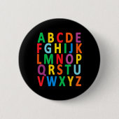 Großbuchstaben Alphabet lernen Abc Boy Girl Kinder Button (Vorderseite)