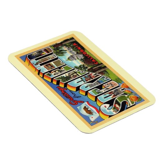 Großbuchstaben Gruß Sacramento Kalifornien Magnet (Rechte Seite)