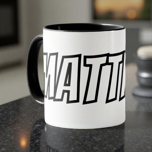 Großbuchstaben Modern Cool Einfacher Name Tasse