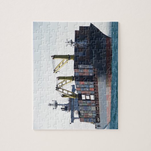Großcontainerschiff vor Anker Puzzle (Vertikal)
