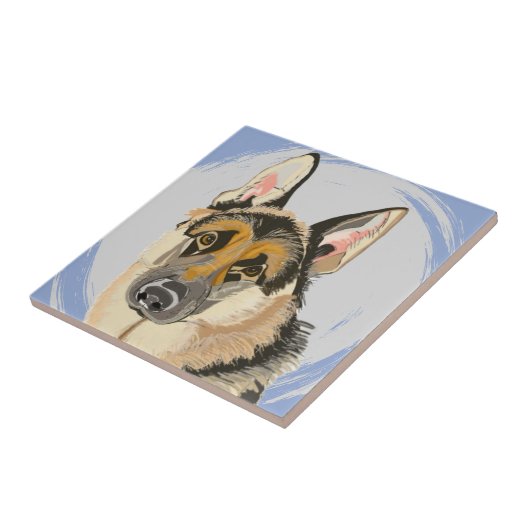 Großdeutscher Schäferhund, elsässischer Fliese (Seite)