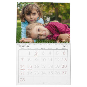 Großdruck 2027 Personalisierter Familienfoto-Kalen Kalender