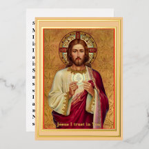 GROSSDRUCK Folie Spirituelle Kommunion Gebetskarte