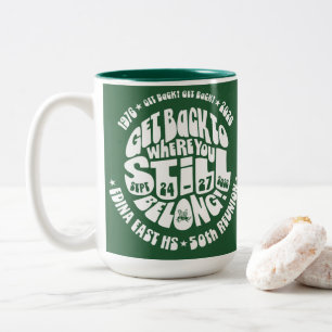 Große 16 oz Kaffeetasse: Grün und Weiß Zweifarbige Tasse