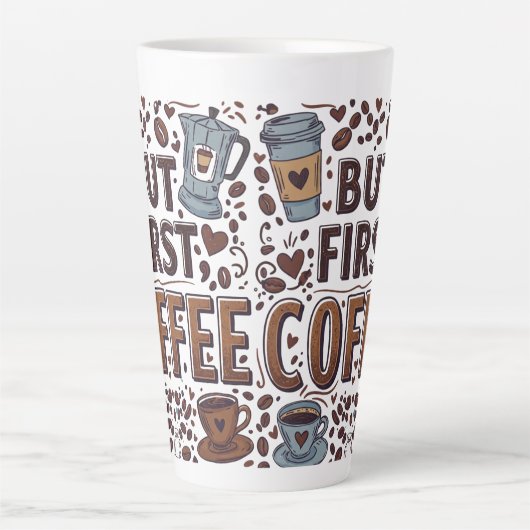 Grosse 17 oz Latte Tasse für Kaffeeliebhaber (Vorderseite)