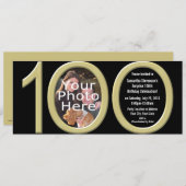 Große 1-0-0 GoldParty Einladungen (Vorne/Hinten)