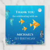 Große 1. Geburtstag unter dem Meer FotoCollage Geschenkanhänger (Rückseite)