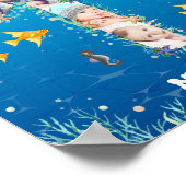 Große 1. Geburtstag unter dem Meer FotoCollage Poster (Ecke)
