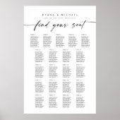 Große 21 Tische finden Ihre Sitzkarte Poster (Vorne)