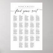 Große 23 Tische finden Ihre Sitzkarte Poster (Vorne)