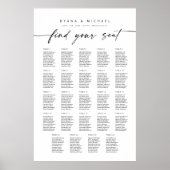 Große 24 Tische finden Ihre Sitzkarte Poster (Vorne)