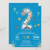 Große 2. FotoCollage Geburtstag unter dem Meer Einladung (Vorne/Hinten)